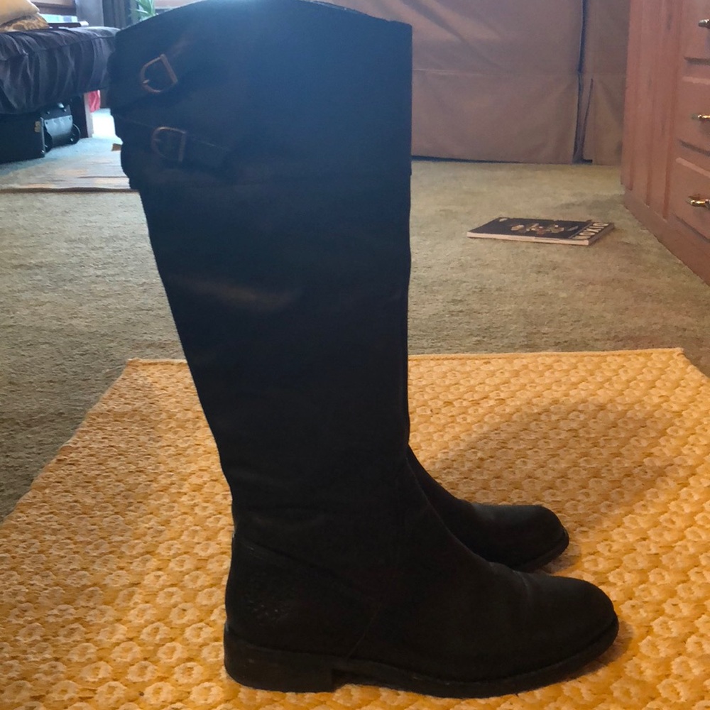 Vince Camuto Black Leather Riding Boots Size 9.5
